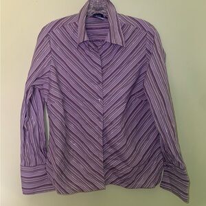 Chic Purple Striped Blouse
